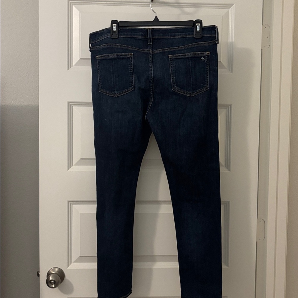 rag & bone Collette Capri jeans SZ 32 distressed dark rinse skinny leg soft - Picture 2 of 14